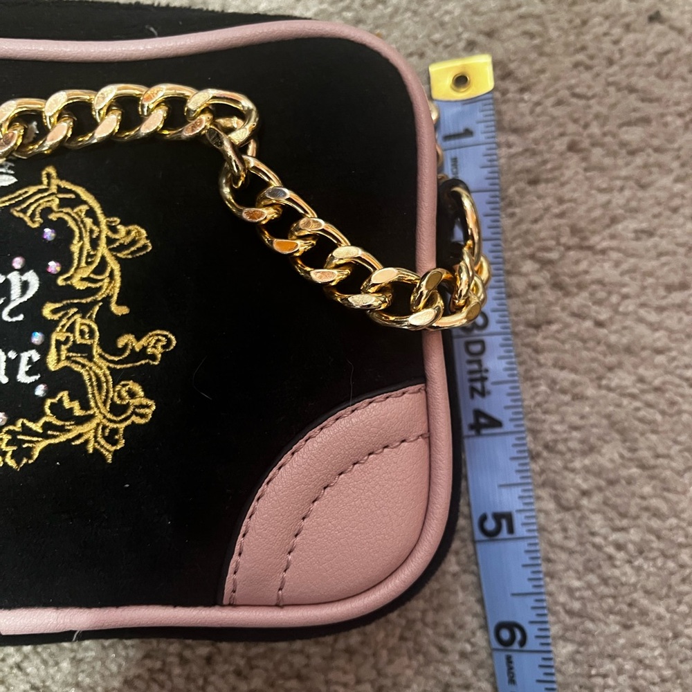 Juicy couture black velour and pink cross body with strap - Picture 7 of 9